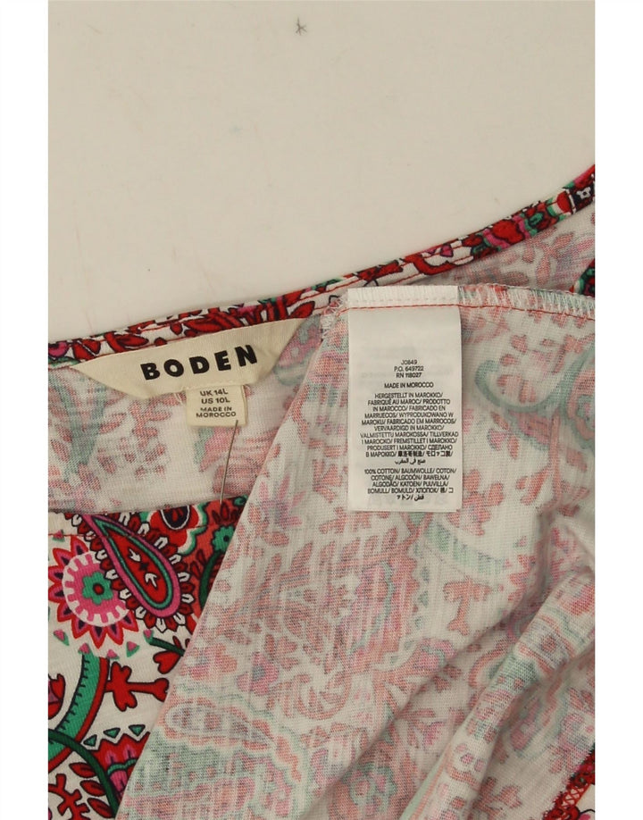 Abito lungo basic da donna Boden UK 14 Grande cotone Paisley rosso
