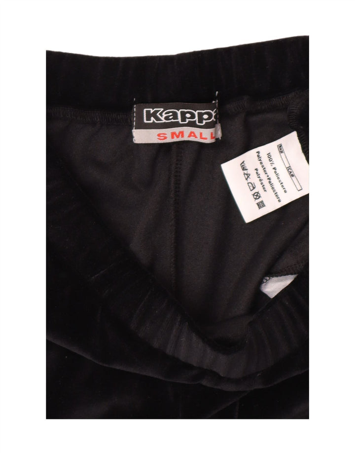 KAPPA Womens Velour Tracksuit Trousers UK 10 Small  Black Polyester