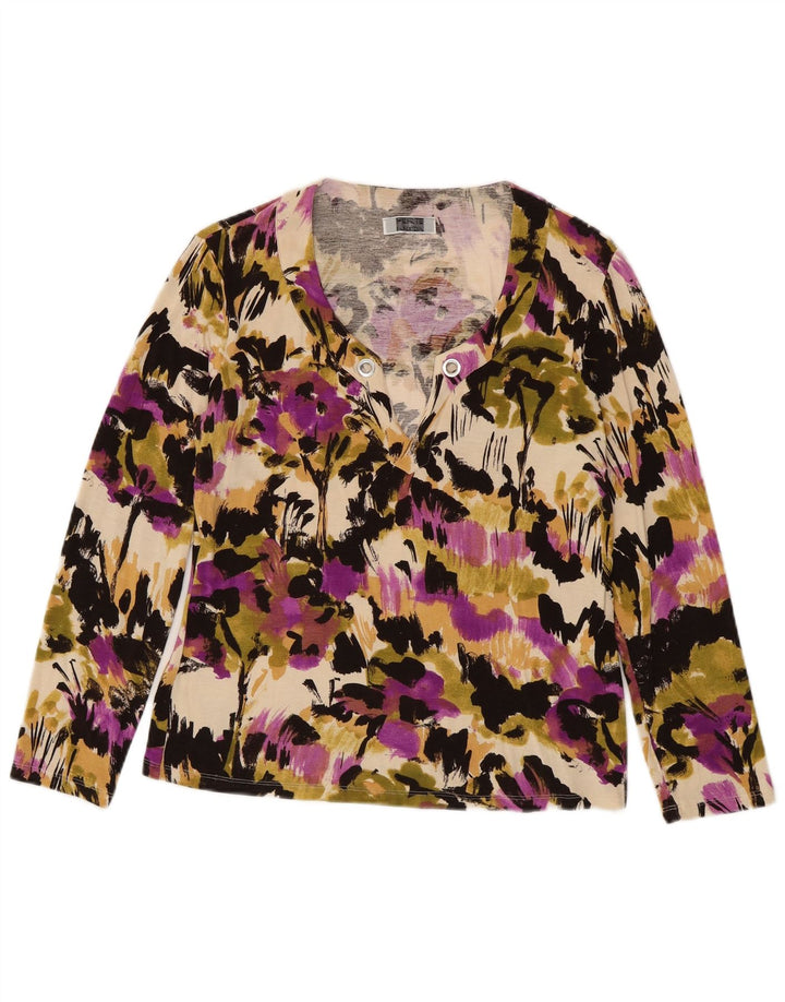 KRIZIA Womens Top Long Sleeve UK 12 Medium Multicoloured Floral Classic