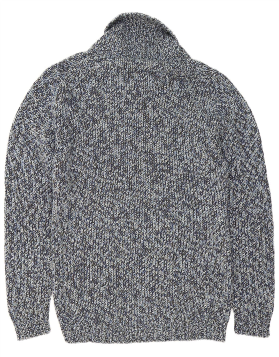 Maglione da uomo con collo a scialle Fred Perry in lana screziata blu medio
