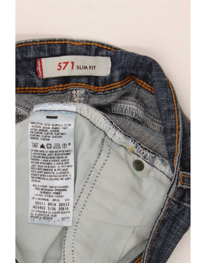 Jeans Levi's 571 Slim da donna W28 L32 in cotone blu