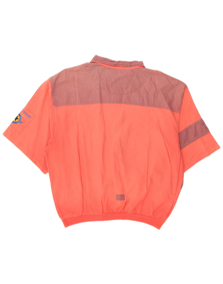Camicia pullover grafica a maniche corte da uomo Chewan, taglia unica, color block arancione