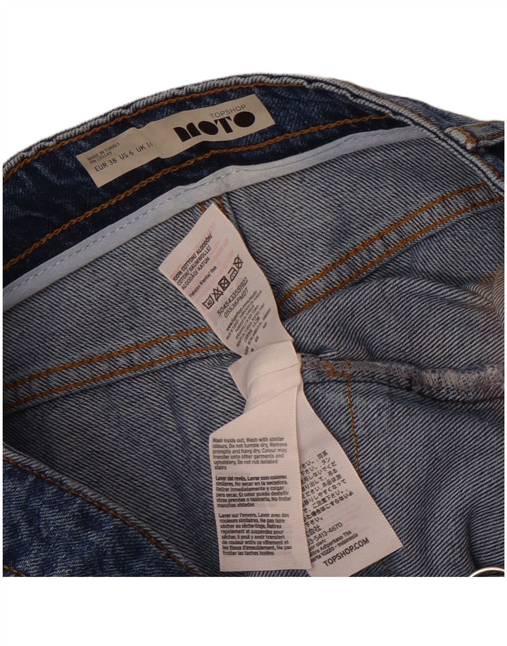 Gonna in denim da donna Topshop UK 10 piccola W28 cotone blu