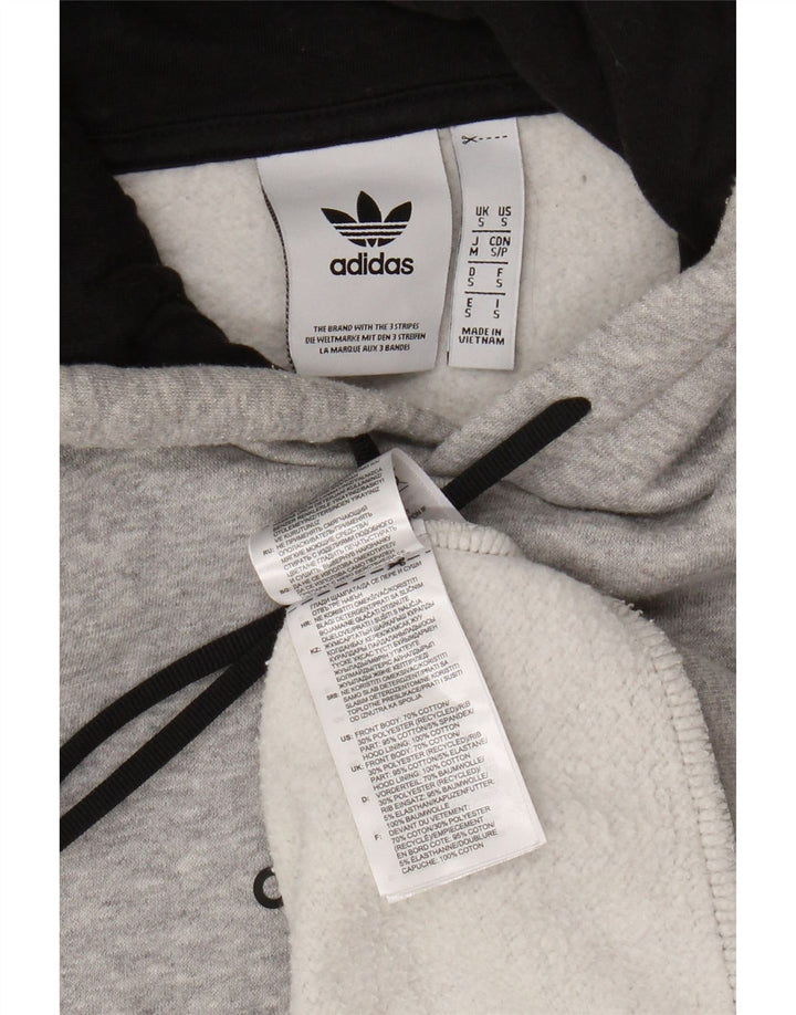 Felpa con cappuccio da uomo Adidas Small in cotone color block grigio
