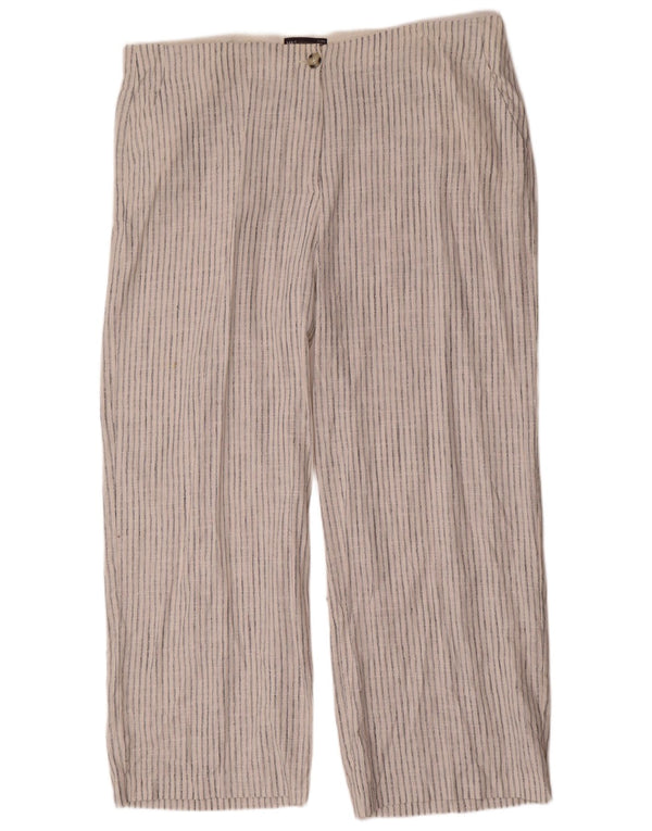 Pantaloni chino da donna Marks & Spencer UK 22 3XL W44 L30 a righe bianche