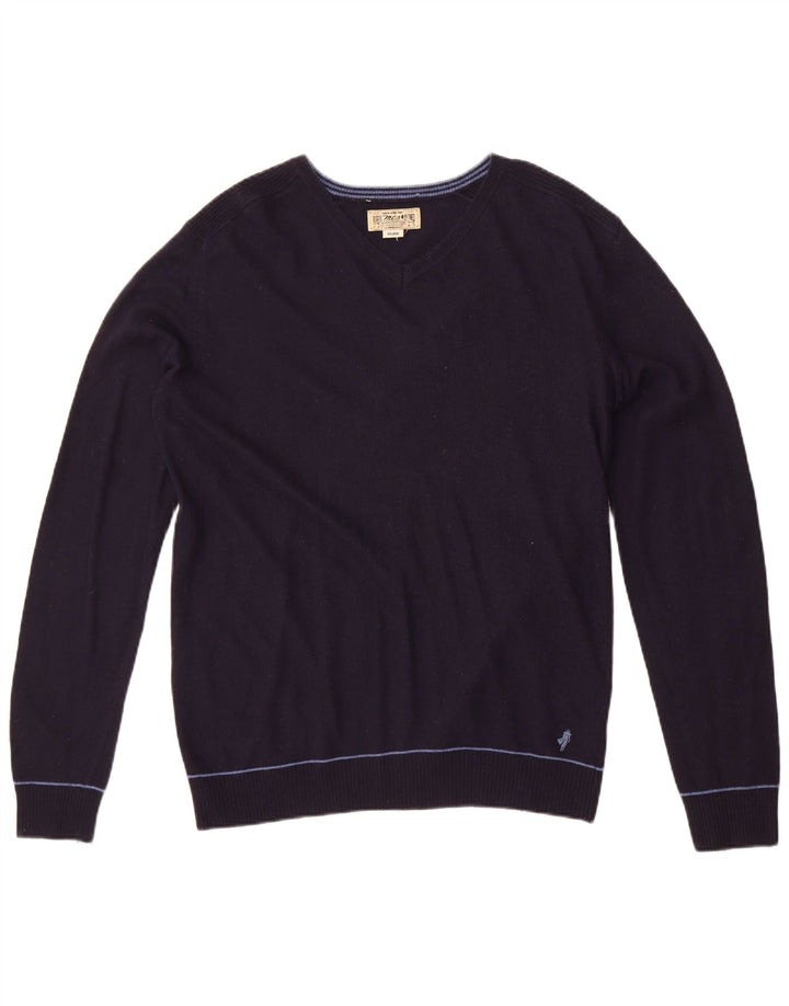 Marlboro Classics Maglione da uomo con scollo a V 2XL Blu navy in poliammide