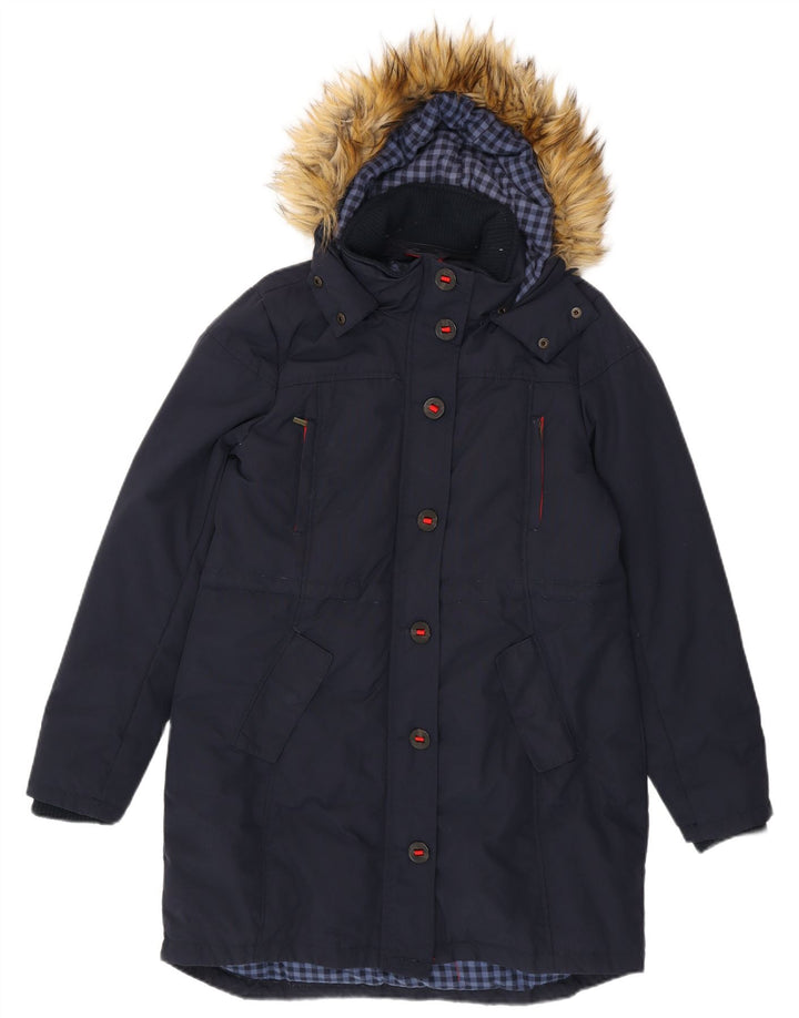 Giacca Parka con cappuccio da donna Fat Face UK 14 Nylon medio blu navy