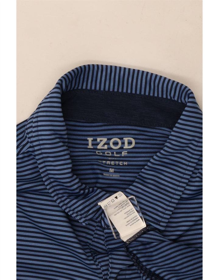 Polo da uomo Izod in poliestere gessato blu medio
