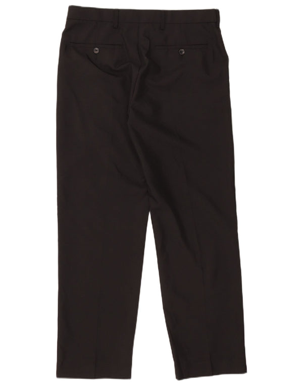 Pantaloni chino vestibilità regolare da uomo Marks & Spencer W32 L29 poliestere nero