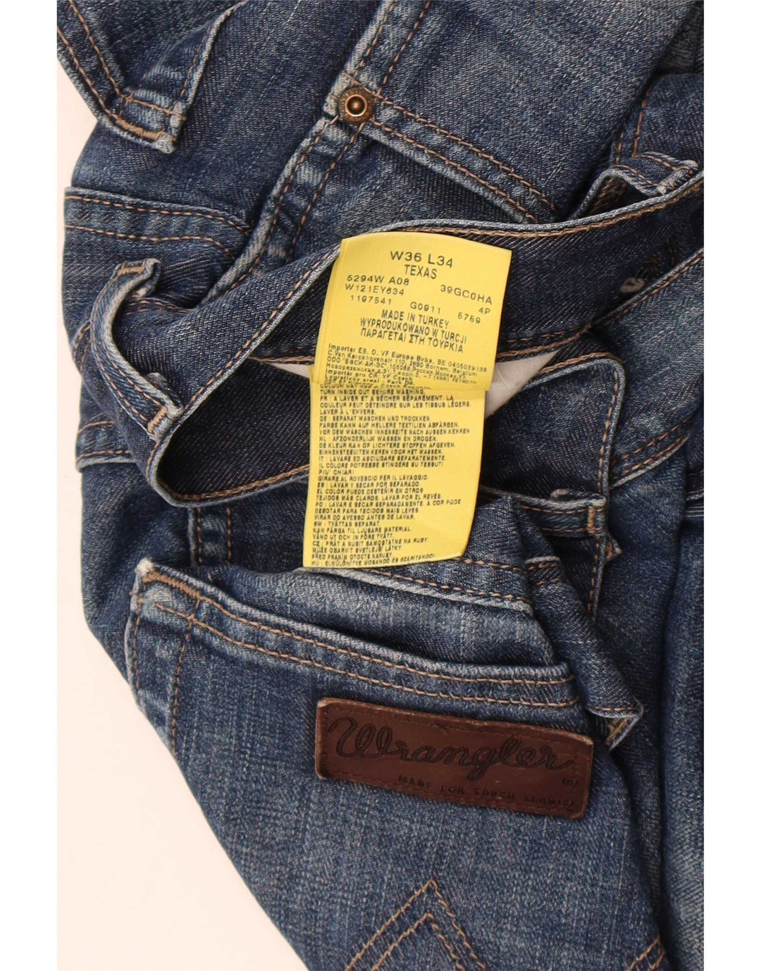 Jeans dritti da uomo Wrangler Texas W36 L34 cotone blu