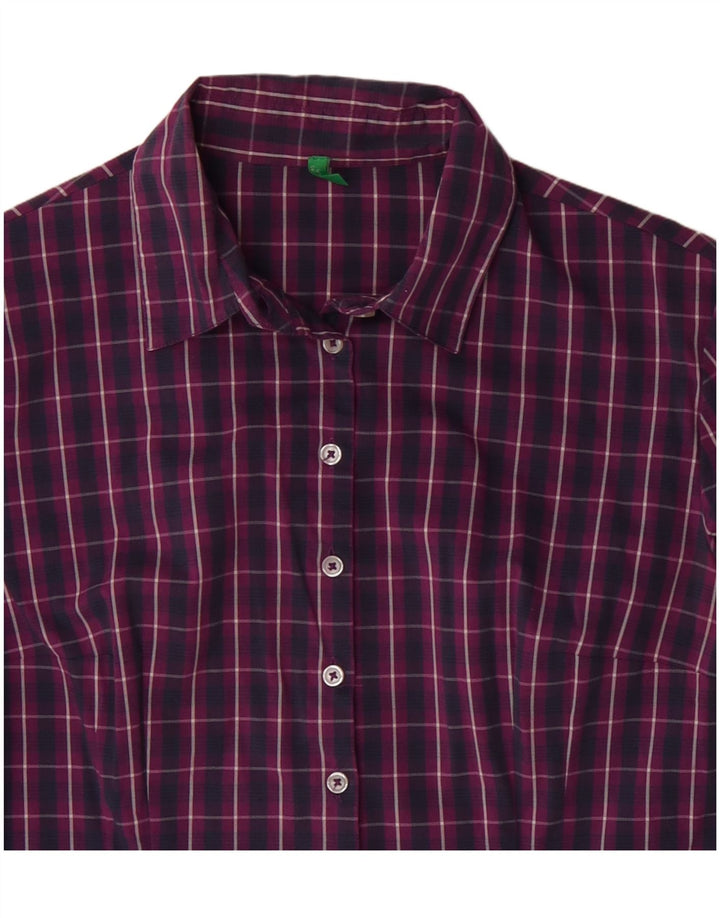 Camicia da donna BENETTON UK 16 Cotone a quadri viola grande