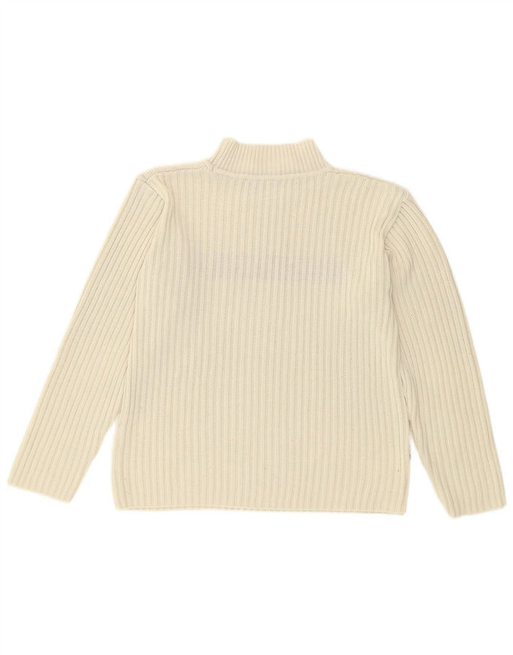 Maglione da donna con collo a tartaruga grafico Esprit UK 14 Cotone bianco medio