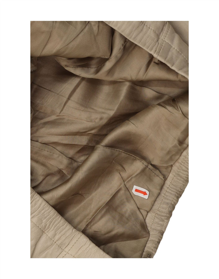 VINTAGE Womens Leather Jacket IT 50 XL Beige Leather Vintage Vintage and Second-Hand Vintage from Messina Hembry 