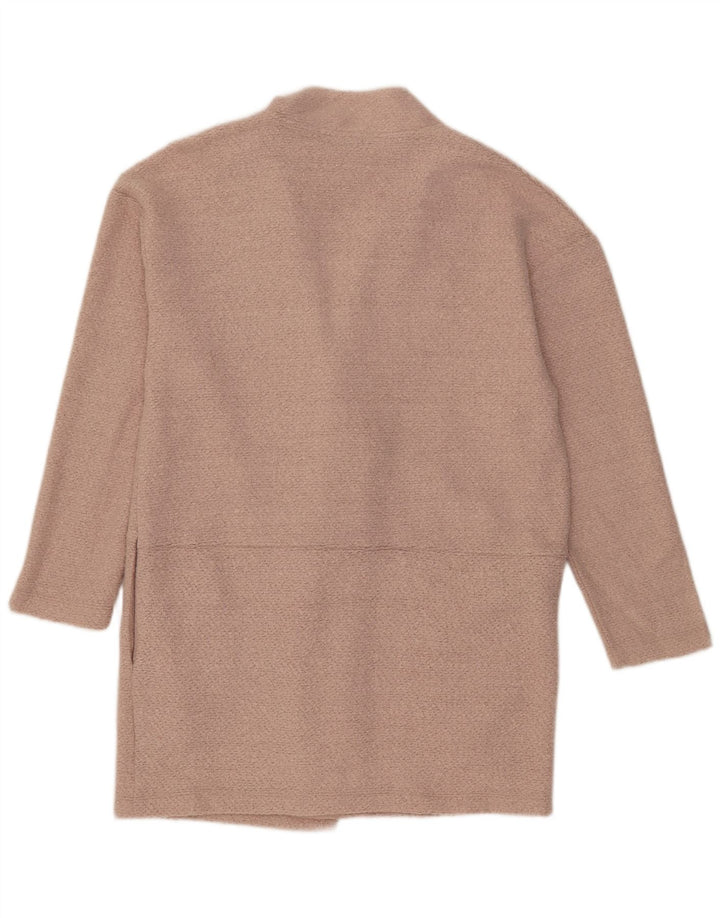 Cappotto aperto da donna Marks & Spencer UK 14 grande poliestere rosa