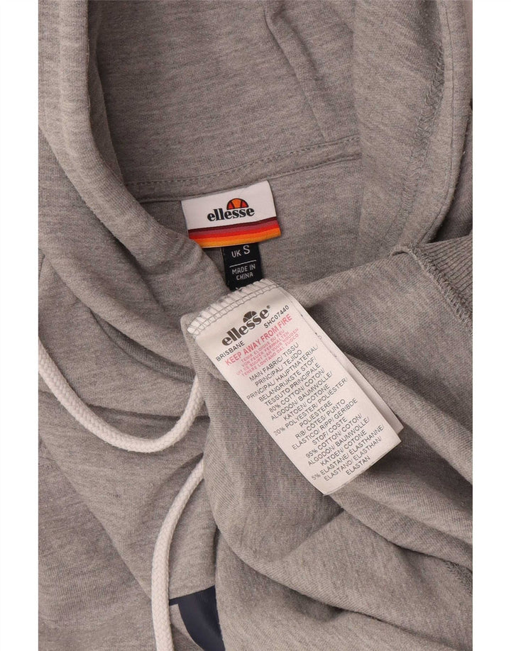 Felpa con cappuccio grafica da uomo Ellesse, piccola, in cotone grigio screziato