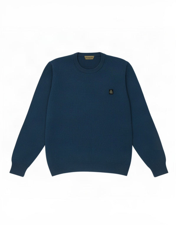 Refrigiwear Maglione Maglione Girocollo Uomo Grande Lana Blu