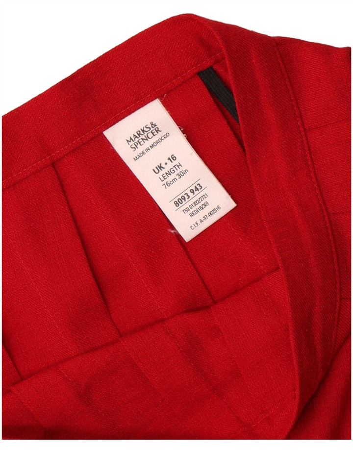 Gonna a pieghe Marks & Spencer da donna UK 16 Large W32 Poliestere rosso