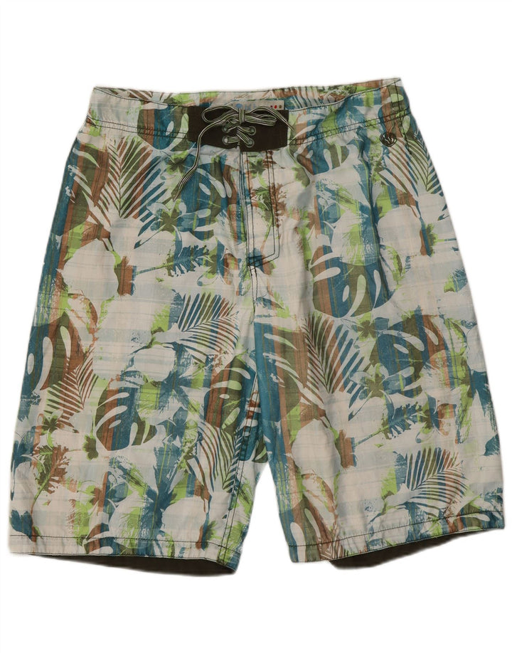 Pantaloncini da bagno da uomo Fat Face Grande poliestere floreale verde