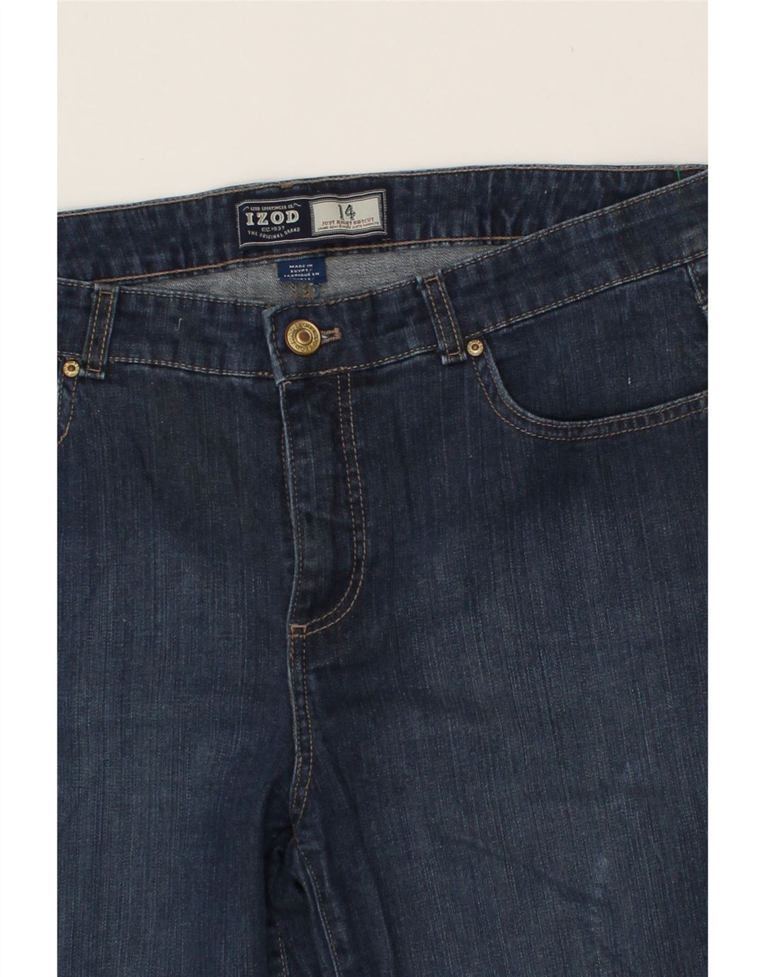 IZOD Womens Bootcut Jeans US 14 XL W36 L30 Navy Blue Cotton Vintage Izod and Second-Hand Izod from Messina Hembry 