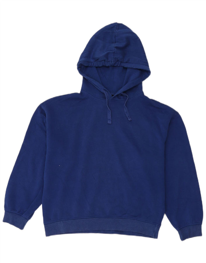 Maglione oversize con cappuccio da donna Zara UK 14 cotone blu medio