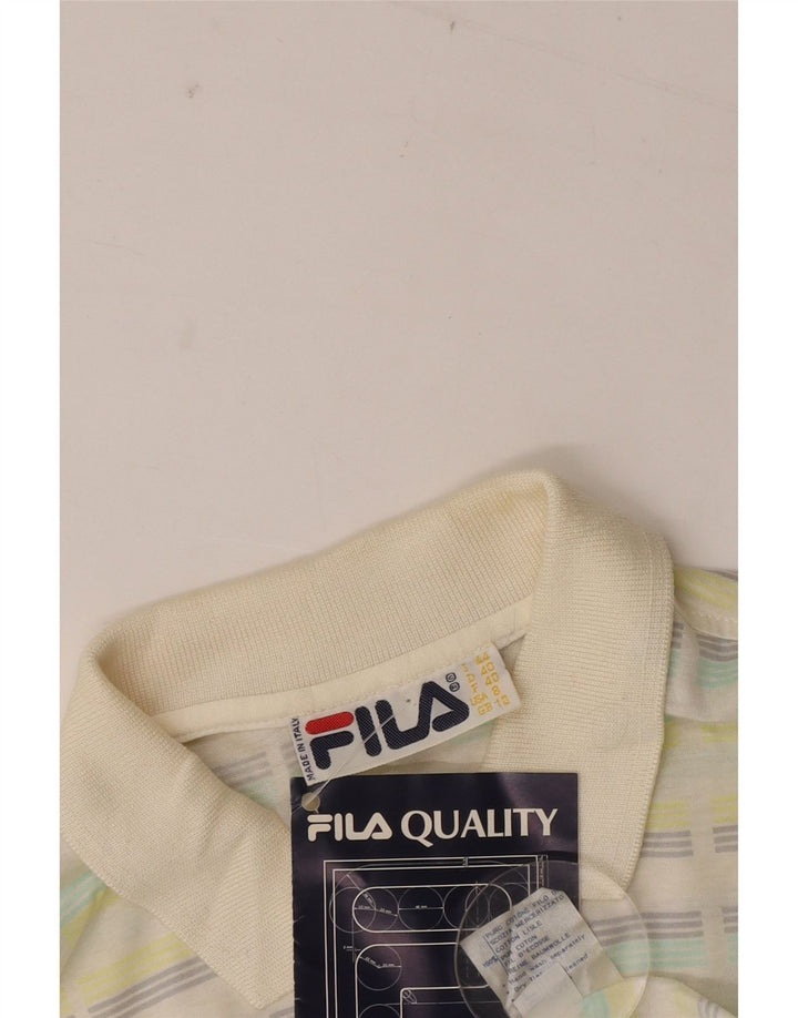 Polo da donna FILA UK 10 piccola in cotone a righe multicolore