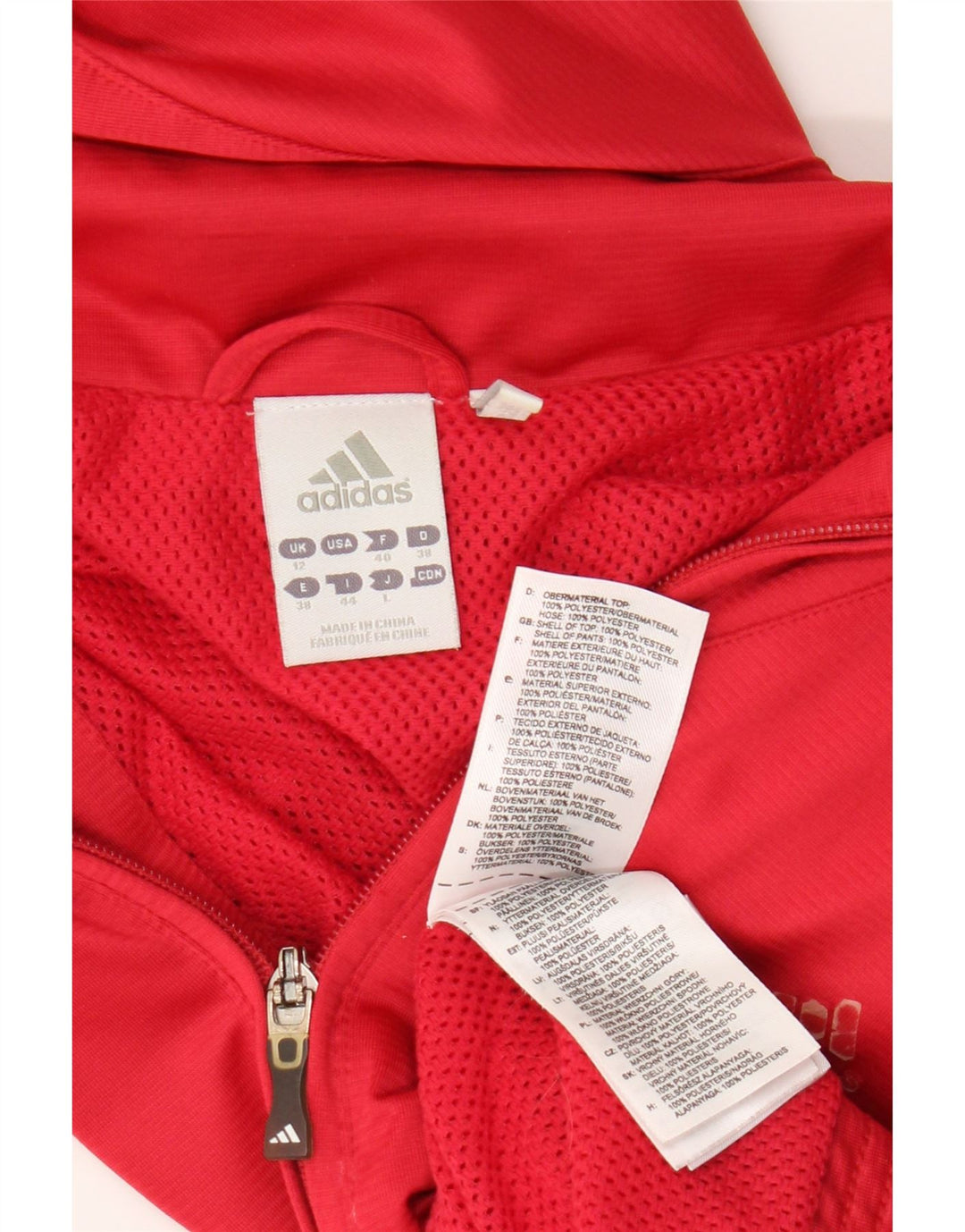 Giacca da tuta da donna Adidas Clima 365 UK 12 poliestere rosso medio