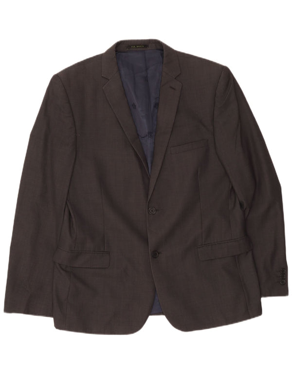Giacca blazer da uomo a 2 bottoni Ted Baker UK 42 XL lana grigia