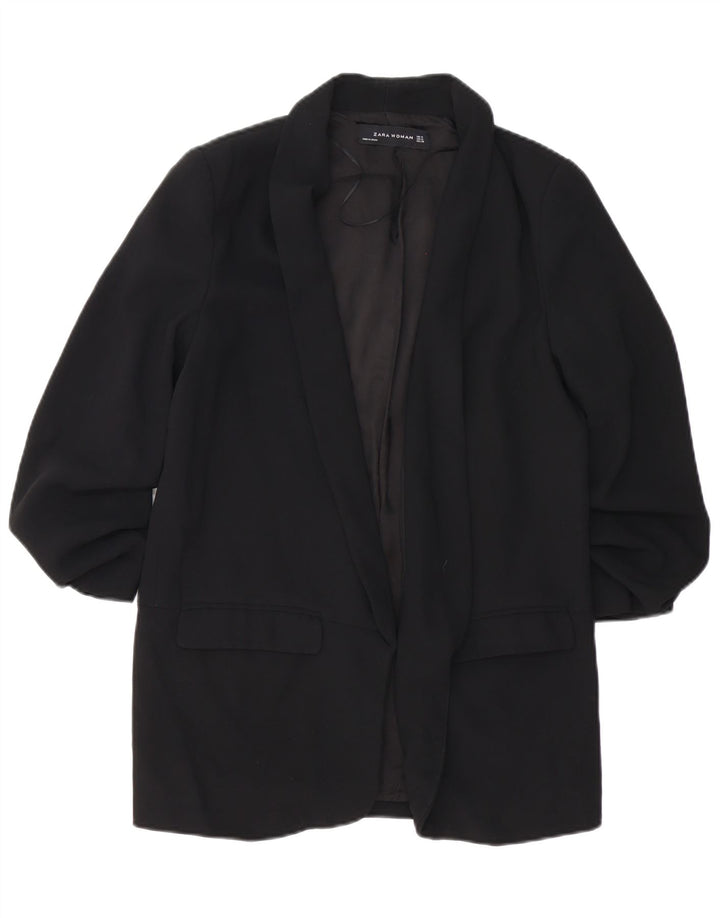 Giacca blazer aperta da donna con maniche a 3/4 ZARA UK 14 poliestere nero medio