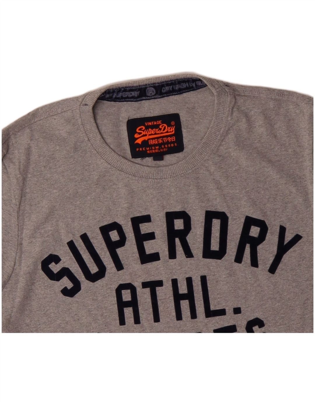 T-shirt grafica da uomo SUPERDRY Top grande in cotone grigio