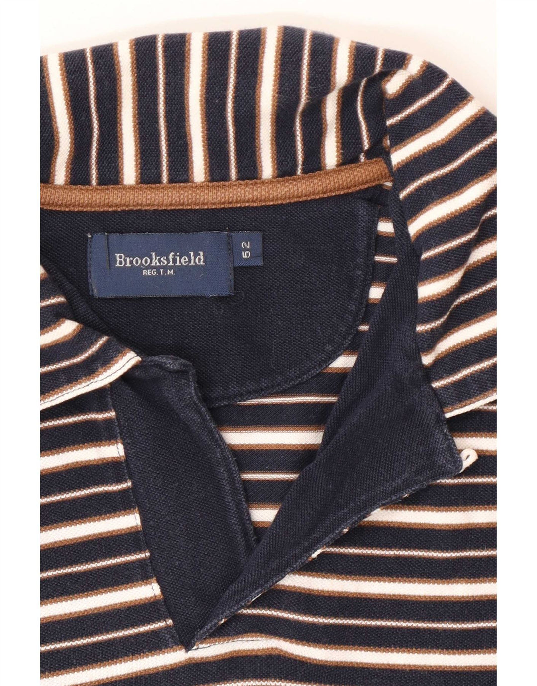 Polo da uomo Brooksfield IT 52 Large a righe blu navy