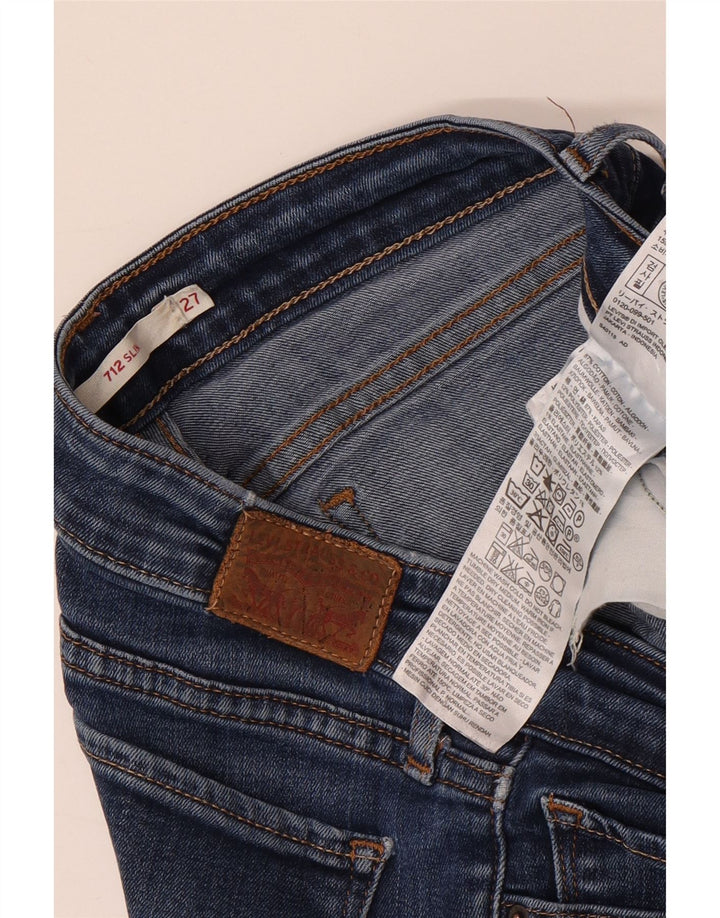 LEVI'S Jeans da donna 712 slim effetto consumato W27 L30 cotone blu