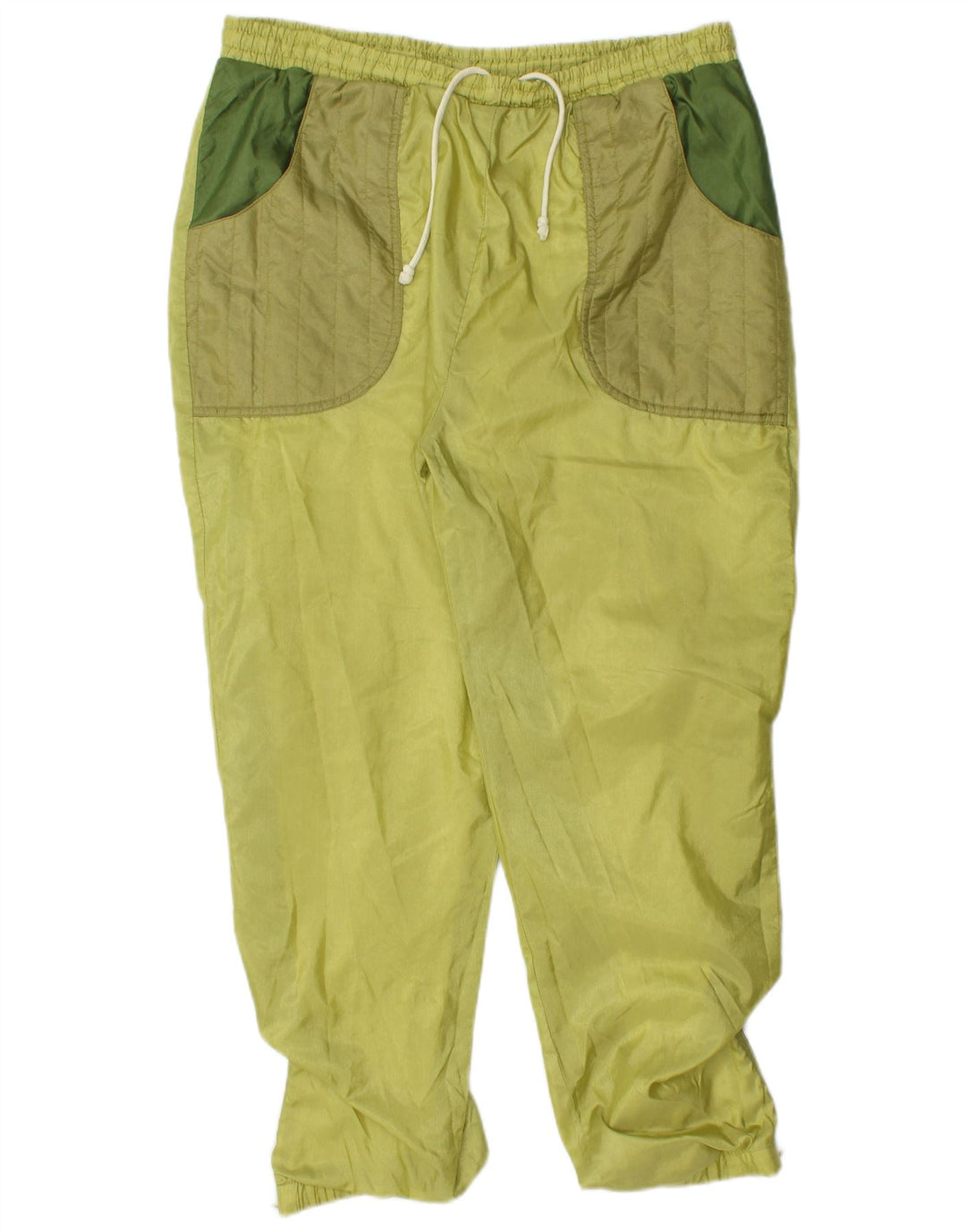 Pantaloni da tuta vintage da uomo Joggers Large Green Colourblock