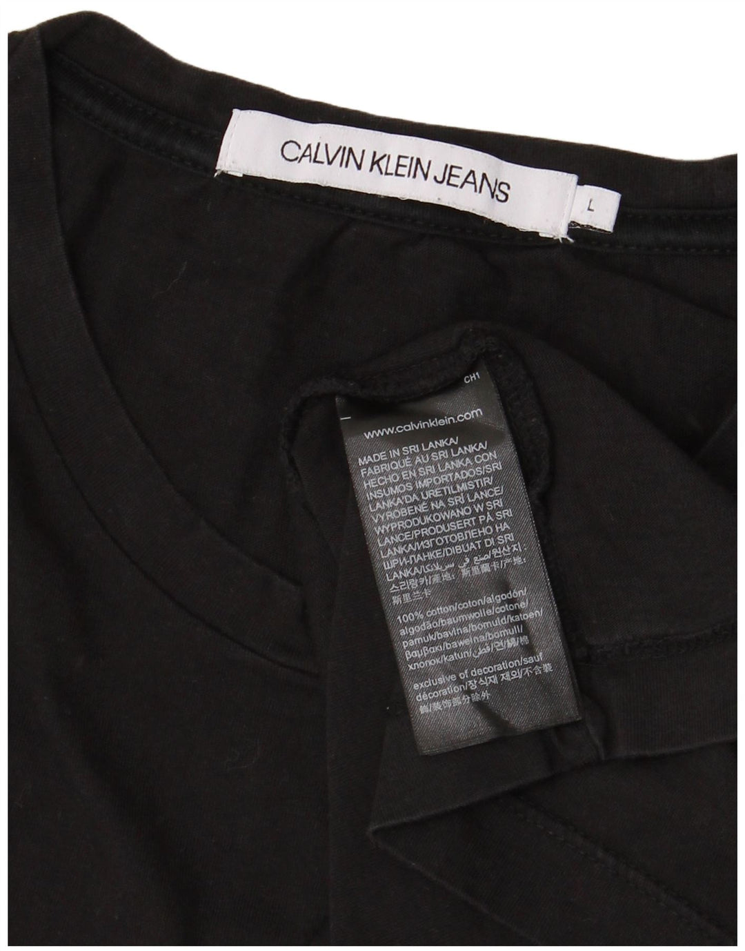 CALVIN KLEIN JEANS T-shirt grafica da uomo Top grande in cotone nero
