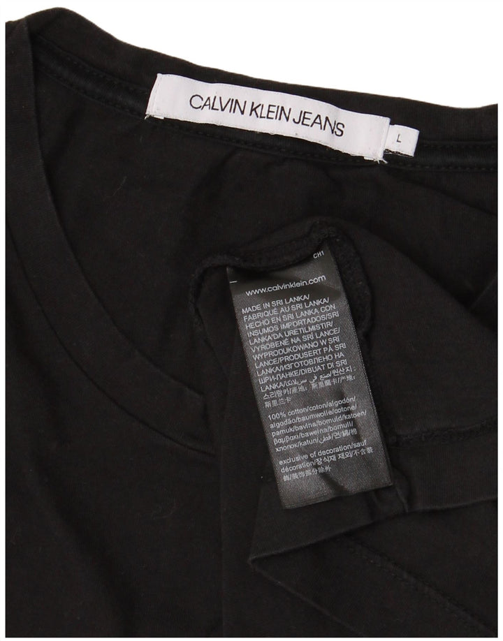 CALVIN KLEIN JEANS T-shirt grafica da uomo Top grande in cotone nero