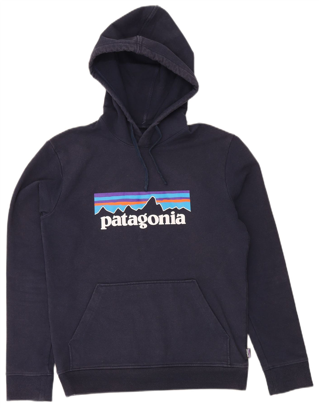 PATAGONIA Felpa con cappuccio grafica da uomo con vestibilità regolare, piccola, in cotone blu navy