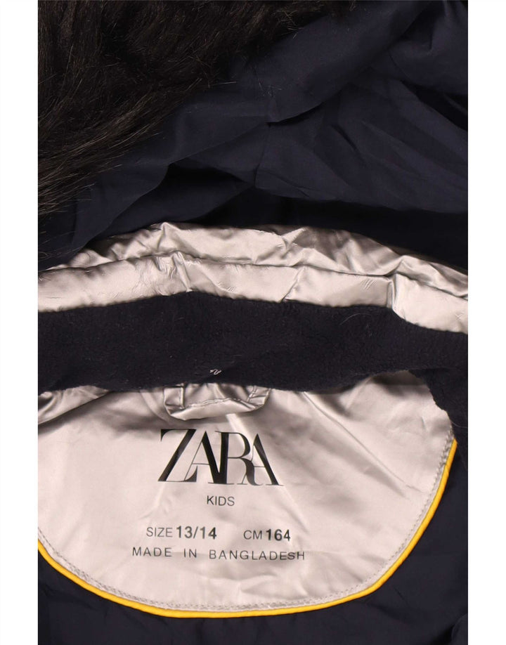 Cappotto imbottito con cappuccio per ragazze Zara 13-14 anni in poliestere argento