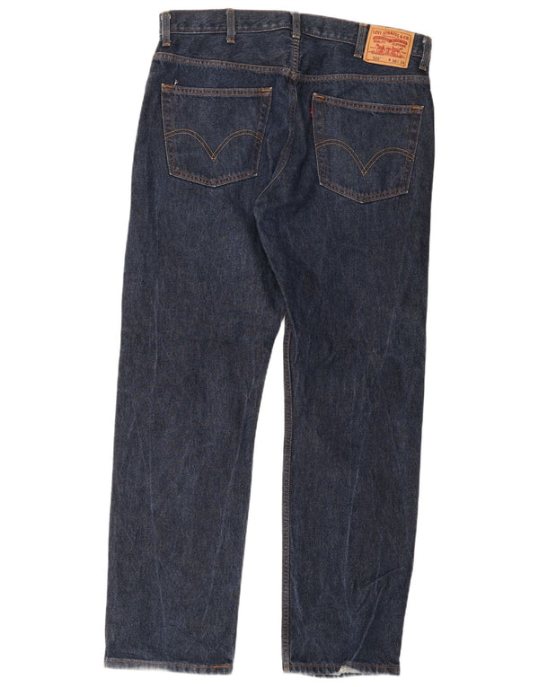 Jeans dritti da uomo Levi's 505 vestibilità regolare W38 L34 cotone blu navy