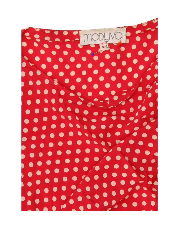 Abito camicia a maniche lunghe da donna Modyva IT 44 rosso medio a pois