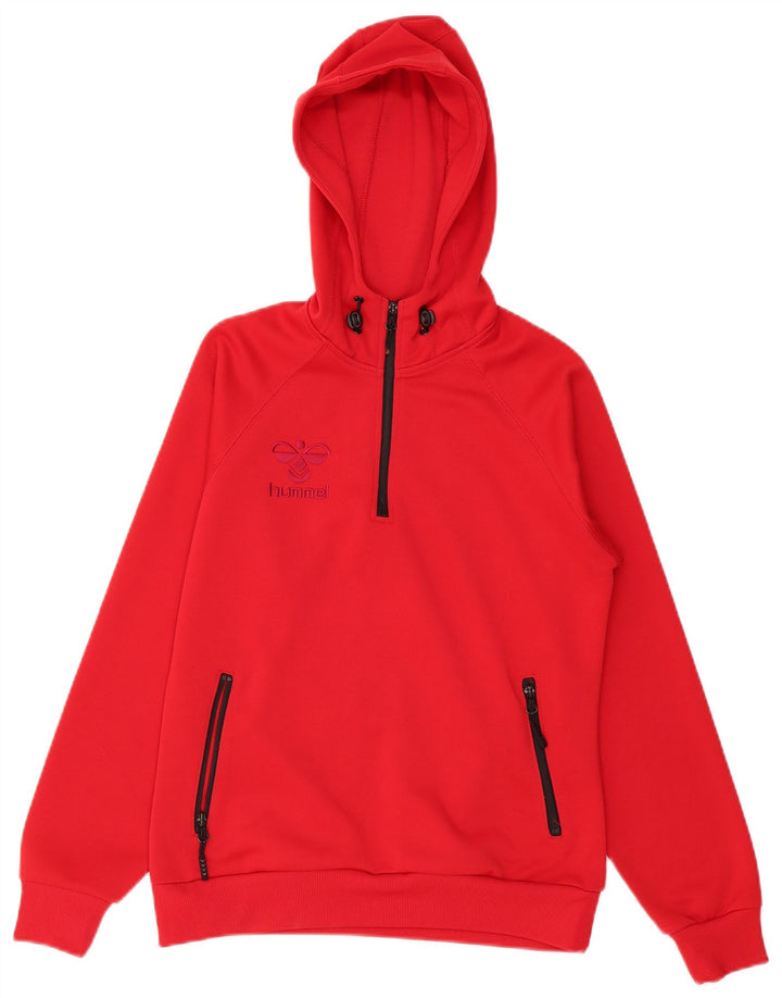 Maglione con cappuccio e zip da uomo Hummel piccolo rosso