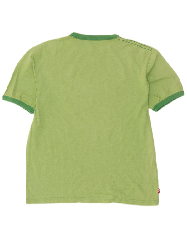 T-shirt grafica da donna Levi's Top UK 16 grande cotone verde