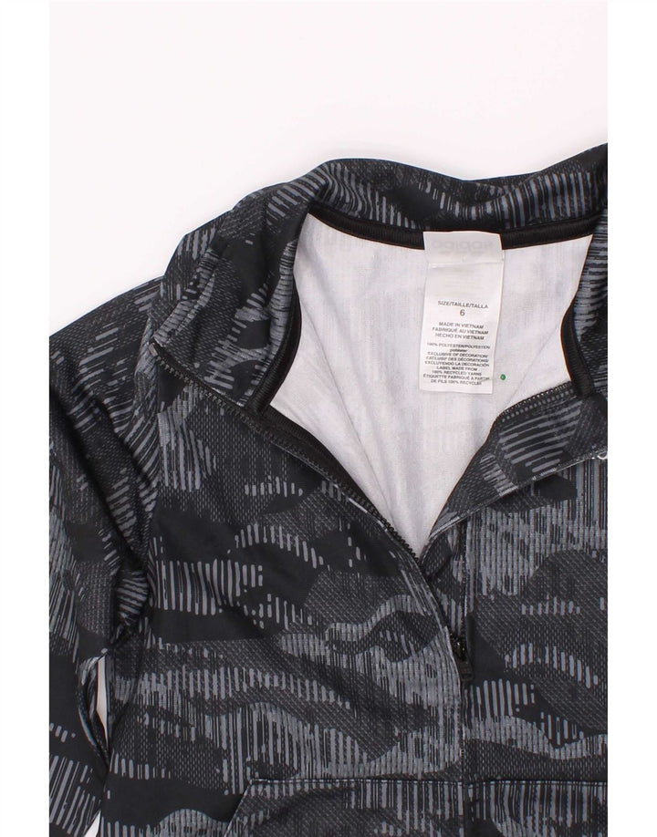 Giacca da tuta da ragazzo Adidas 5-6 anni in poliestere mimetico grigio