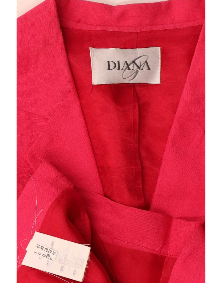 Set gonna vintage da donna a 3 bottoni e 2 pezzi, UK 12, medio, W28, lino rosso