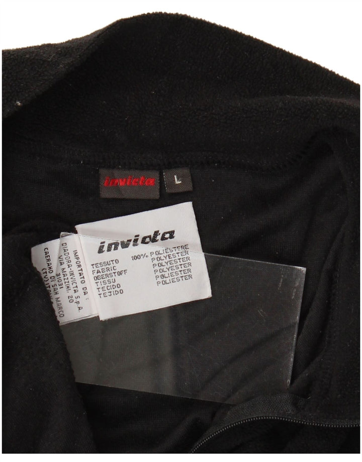 Maglione in pile da uomo con zip e collo INVICTA grande nero