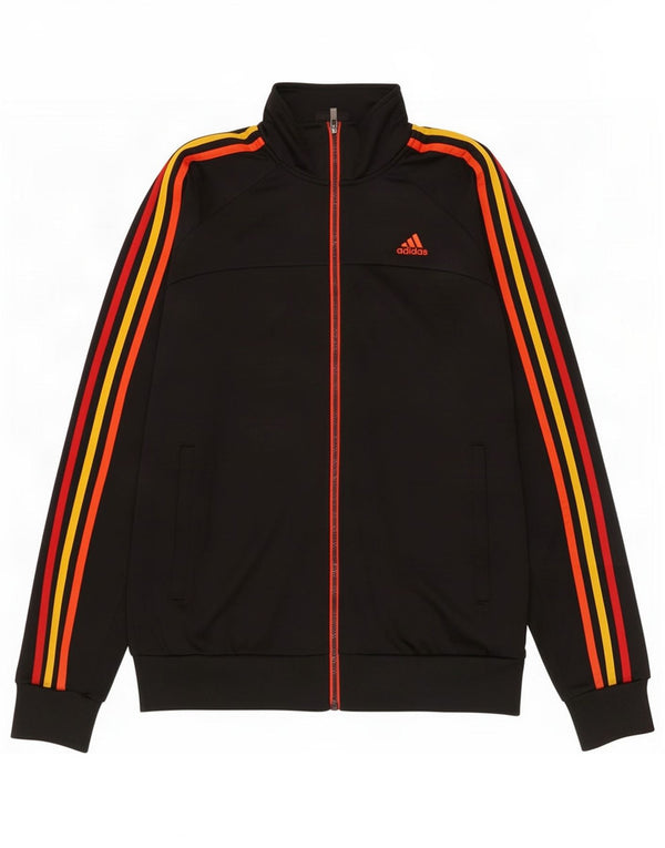 Giacca da ginnastica da uomo Adidas piccola in poliestere nero