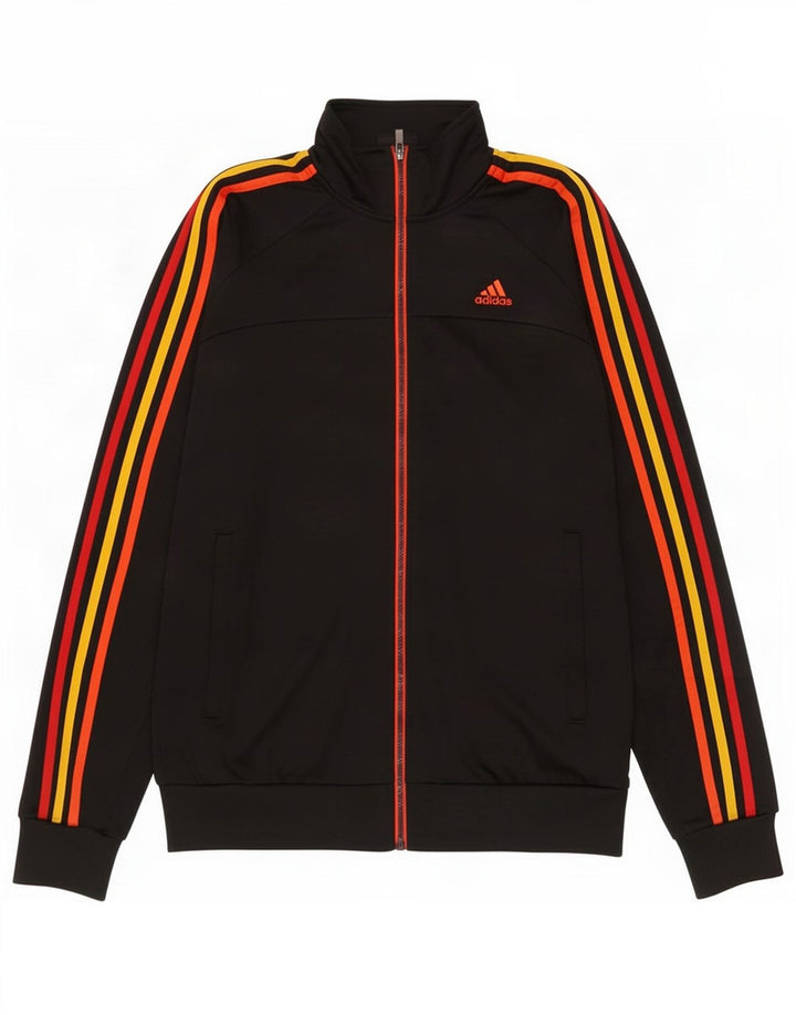 Giacca da ginnastica da uomo Adidas piccola in poliestere nero