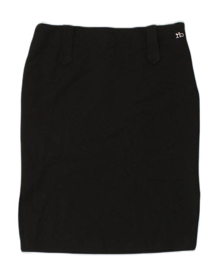 ROCCOBAROCCO Womens Straight Skirt US 10 Large W30  Black Polyester | Vintage Roccobarocco | Thrift | Second-Hand Roccobarocco | Used Clothing | Messina Hembry 