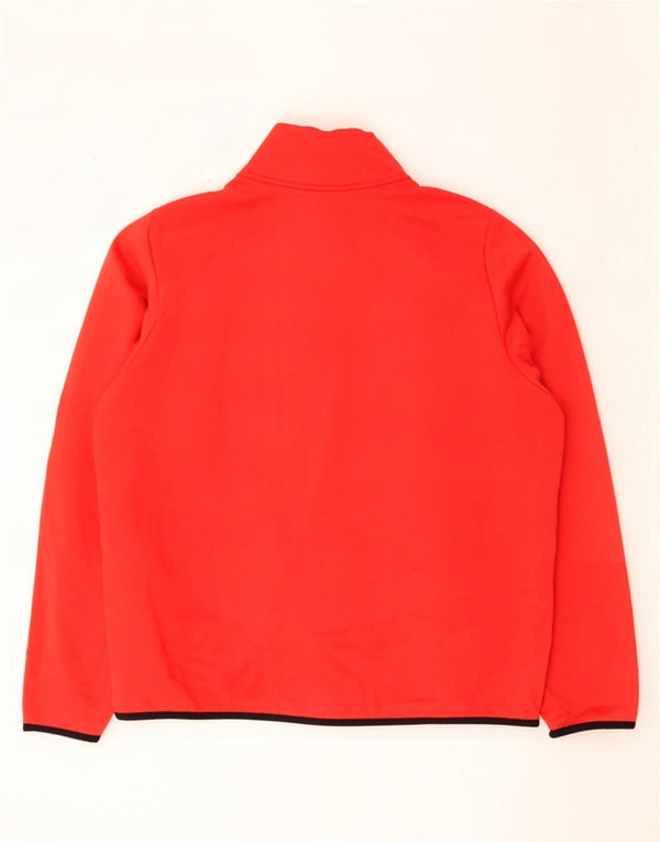 Felpa da uomo Nike Dri Fit con zip e collo, maglione, grande, rosso, in poliestere