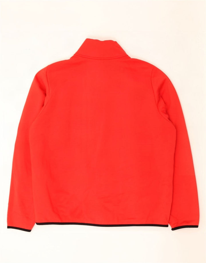 Felpa da uomo Nike Dri Fit con zip e collo, maglione, grande, rosso, in poliestere