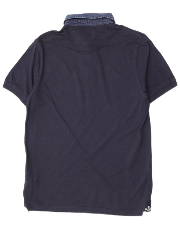 Polo da rugby da uomo slim fit Tommy Hilfiger XL in cotone blu navy