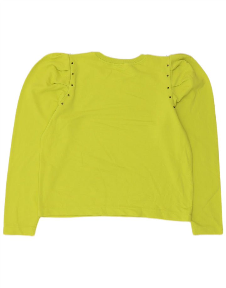 Felpa corta da donna Zara UK 14 cotone verde medio